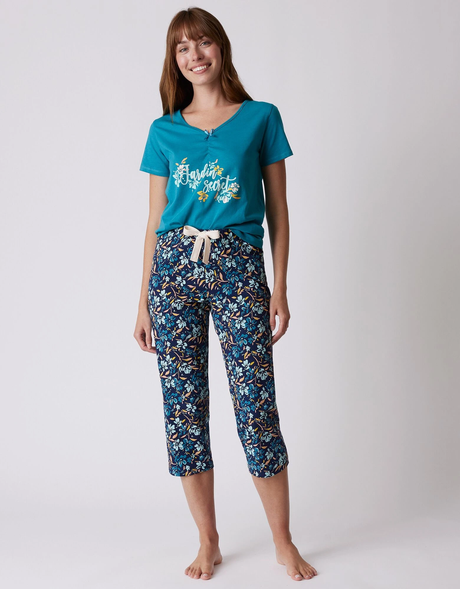 Tee-shirt pyjama manches courtes imprimé "jardin secret" Blancheporte Tee-shirt Pyjama Manches Courtes Imprimé "jardin Secret" -Blancheport en ligne