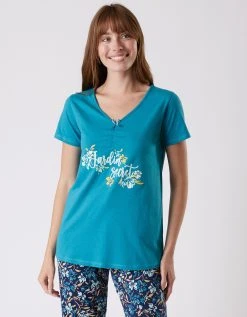 Blancheporte Tee-shirt Pyjama Manches Courtes Imprimé "jardin Secret" 4 Blancheporte Tee-shirt Pyjama Manches Courtes Imprimé "jardin Secret" -Blancheport en ligne 703992 C00 zoomx vue5
