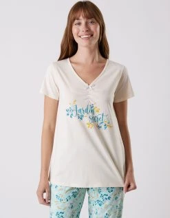 Blancheporte Tee-shirt Pyjama Manches Courtes Imprimé "jardin Secret"