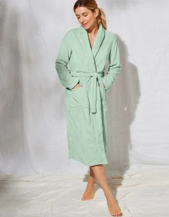 Blancheporte Peignoir Polaire Toucher Peluche Manches Longues, Longueur 115 Cm