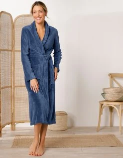 Blancheporte Peignoir Polaire Toucher Peluche Manches Longues, Longueur 115 Cm