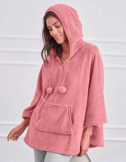Blancheporte Poncho Polaire Toucher Peluche à Capuche