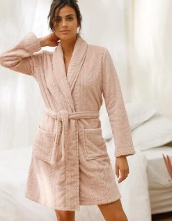 Blancheporte Peignoir Court Texturé En Polaire Peluche -Blancheport en ligne 704504 C01 zoomx vue4