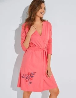 Blancheporte Peignoir Coton Imprimé Placé "bouquet