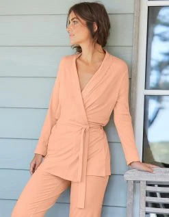 Blancheporte Peignoir Court Maille Viscose Côtelée