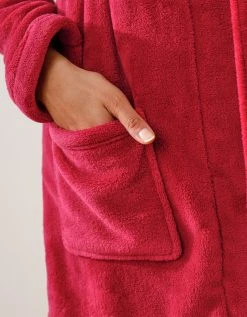 Blancheporte Peignoir Manches Longues Polaire Uni Toucher Peluche Longueur 92 Cm -Blancheport en ligne 704511 C05 zoomx vue3