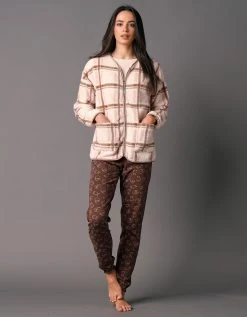 Blancheporte Veste D'intérieur Polaire à Carreaux Zippée 2 Blancheporte Veste D'intérieur Polaire à Carreaux Zippée -Blancheport en ligne 704519 C01 zoomx vue3