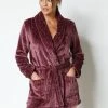 Blancheporte Peignoir Court En Polaire Peluche Texturé Avec Torsades