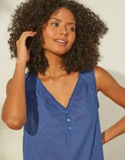 Blancheporte Chemise De Nuit Légère En Voile De Coton Effet Plumetis - Sans Manches 5 Blancheporte Chemise De Nuit Légère En Voile De Coton Effet Plumetis - Sans Manches -Blancheport en ligne 706172 C01 zoomx vue6