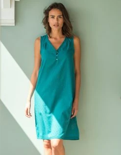 Blancheporte Chemise De Nuit Légère En Voile De Coton Effet Plumetis - Sans Manches