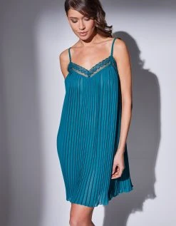 Blancheporte Nuisette Col V Dentelle Et Voile Plissé -Blancheport en ligne 706179 C00 zoomx vue4