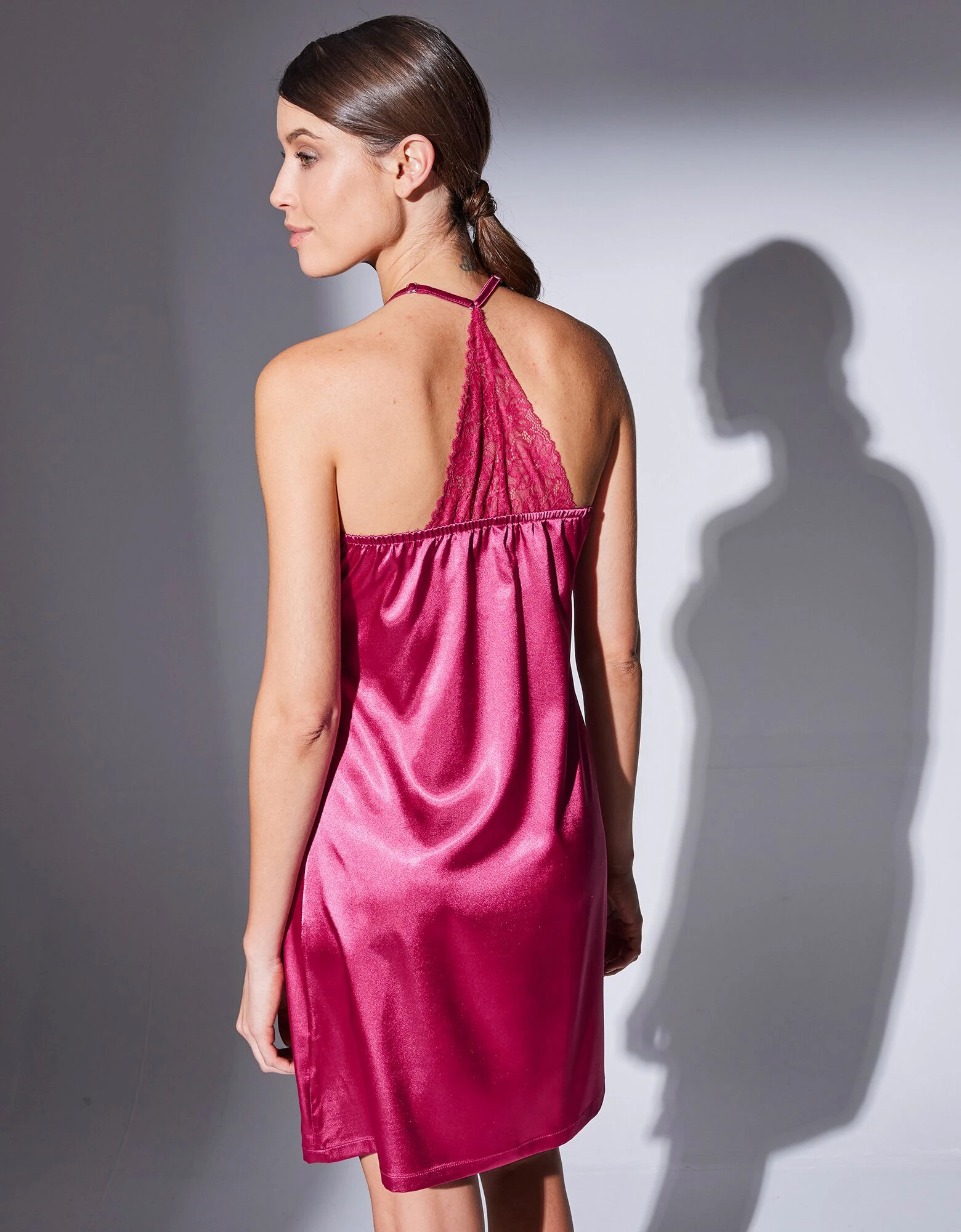 Nuisette satin et dentelle - col V Confidence Lingerie Nuisette Satin Et Dentelle - Col V -Blancheport en ligne