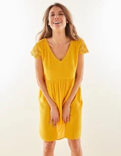 Blancheporte Chemise De Nuit Crépon De Viscose Et Macramé -Blancheport en ligne 706198 C01 zoomx vue5