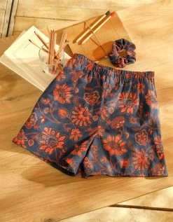 Blancheporte Caleçon Imprimé + Chouchou élastiqué Assorti - Collection Upcycling